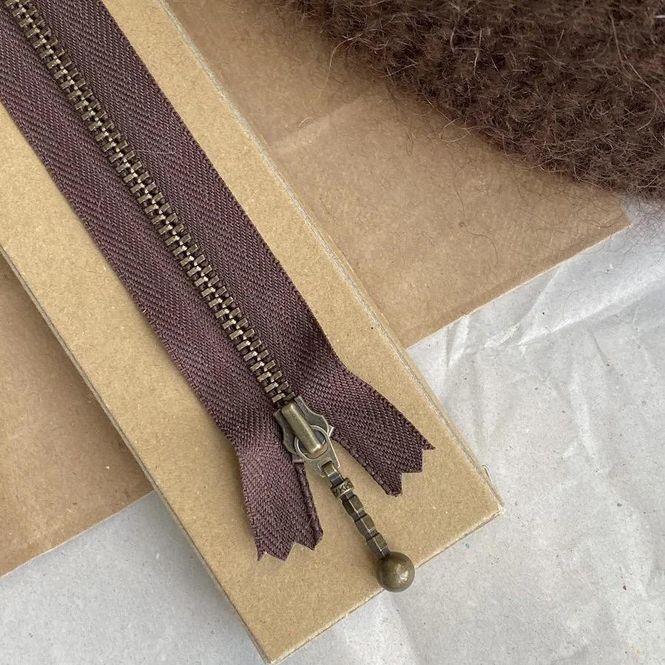 Hovedbilde Glidelås 23 cm -sjoladebrun- PetiteKnit