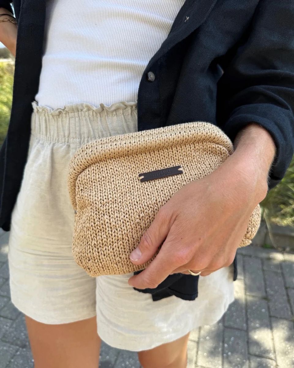 PetiteKnit - lærlabel mørkebrun - PetiteKnit