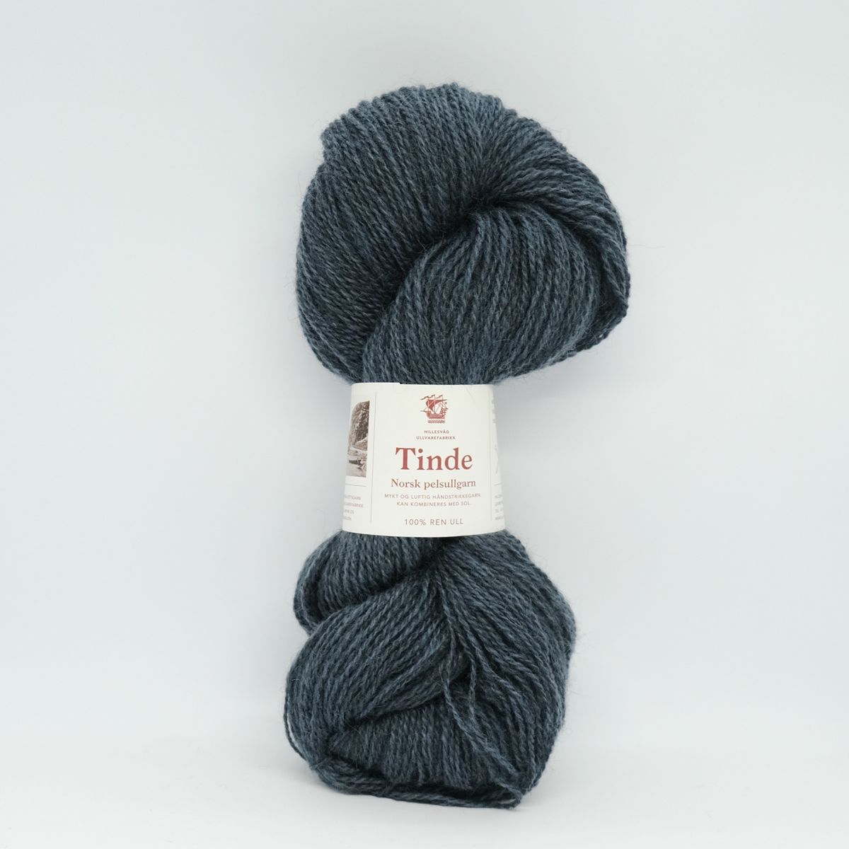 Tinde 652143 blågrå pelsullgarn Hillesvåg
