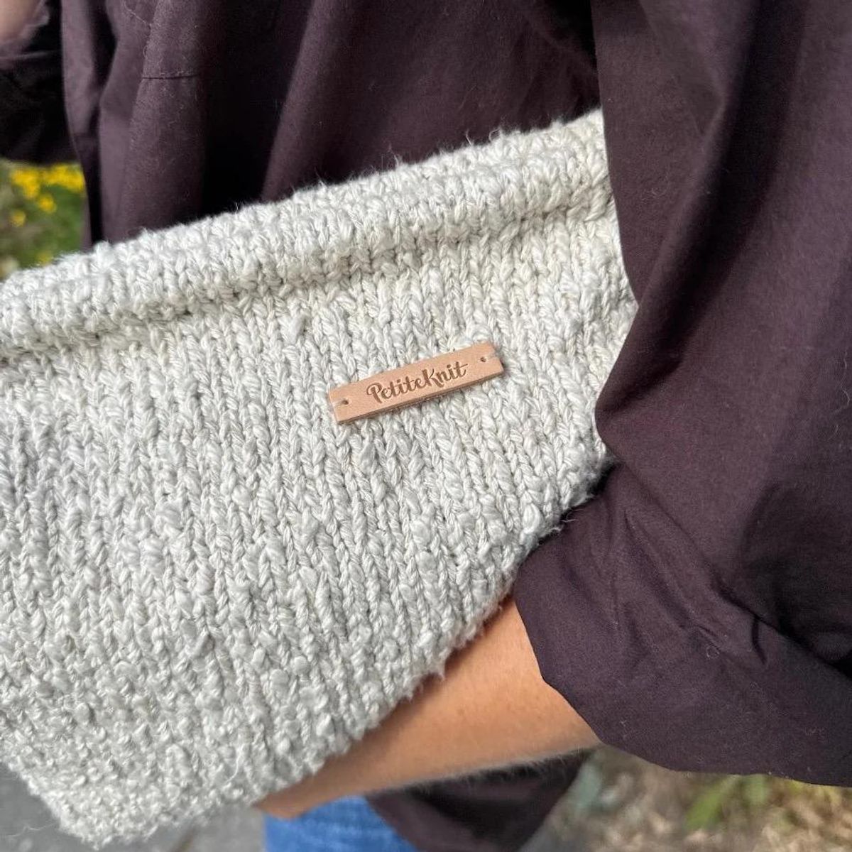 PetiteKnit - lærlabel natur- PetiteKnit